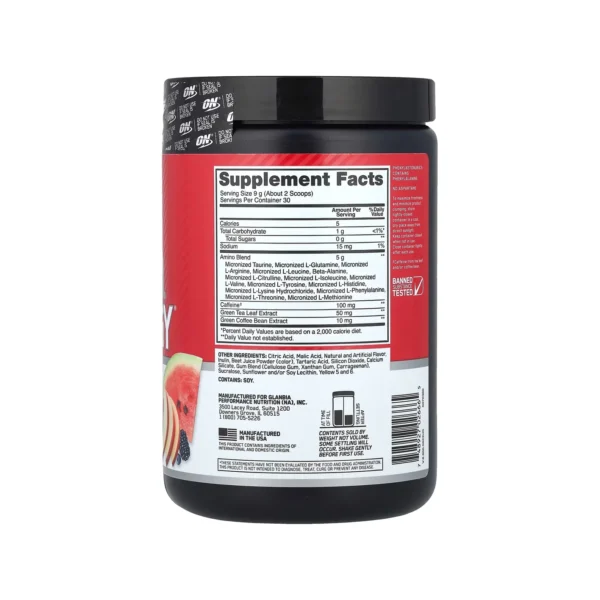Optimum Nutrition Essential Amin.O. Energy - Back