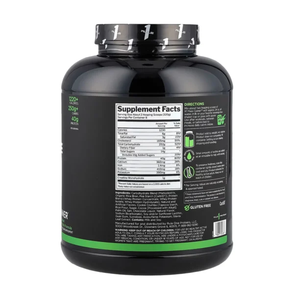 Rule 1 Mass Gainer - Cookies - Back