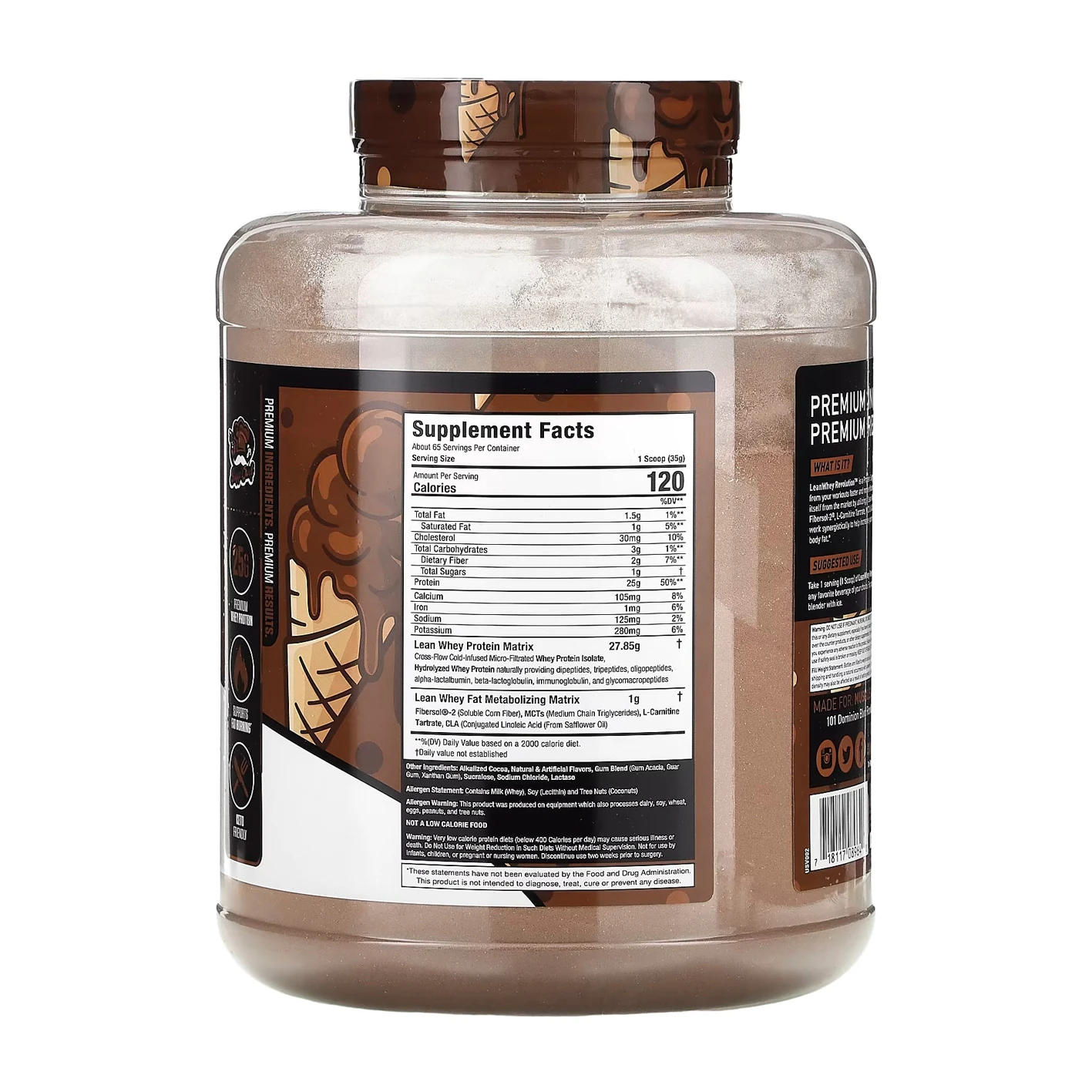 MuscleSport Lean whey - Chocolate Ice Cream - Back
