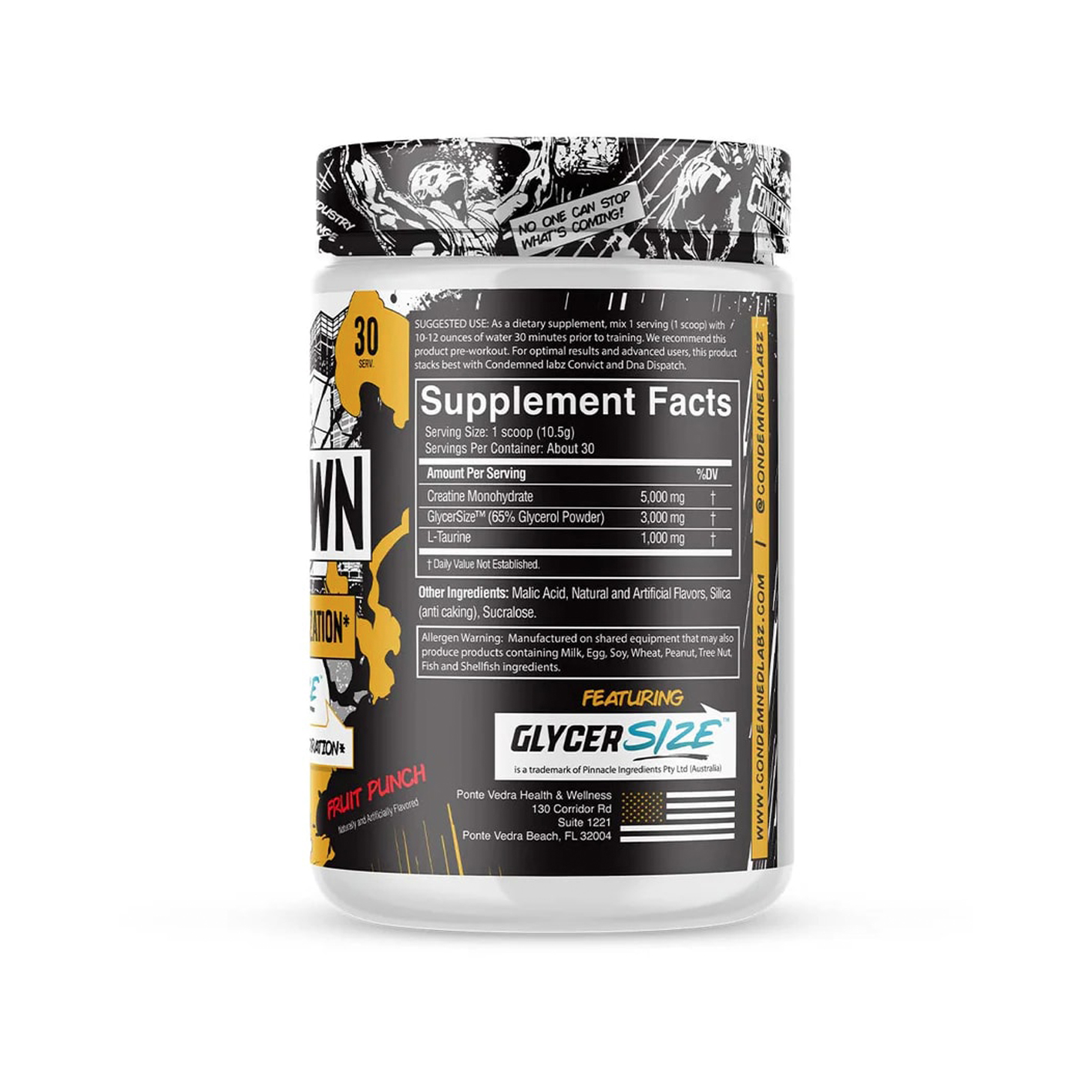 Condemned Locked Down - Pre-Workout - Fruit Punch - Back