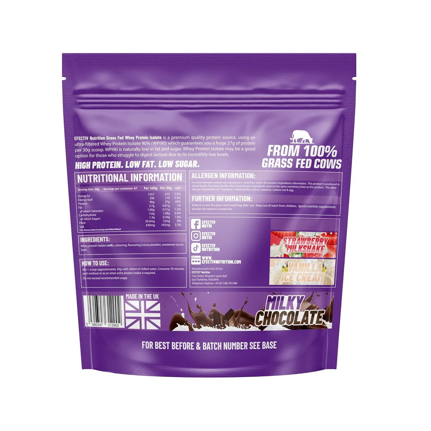 Efective Isolate whey - Milky Chocolate - Back